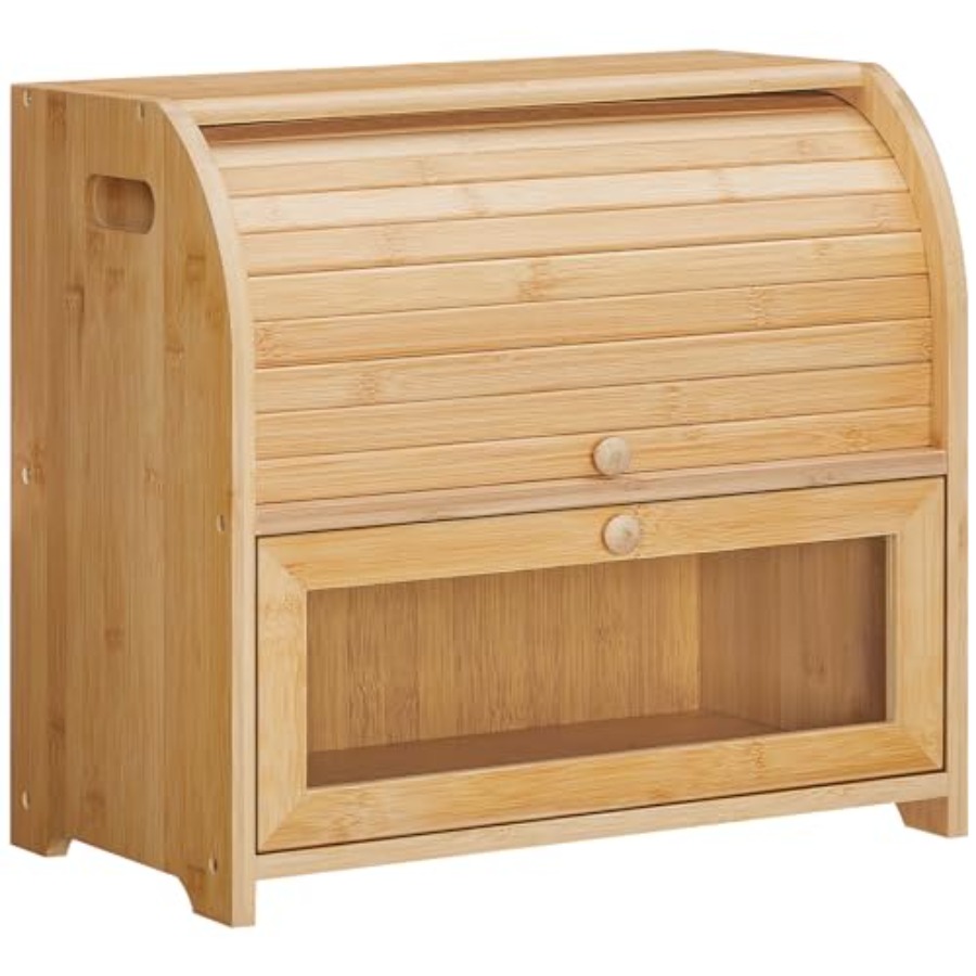 Food Storage Large - Bread Box, Bamboo Bread Box for