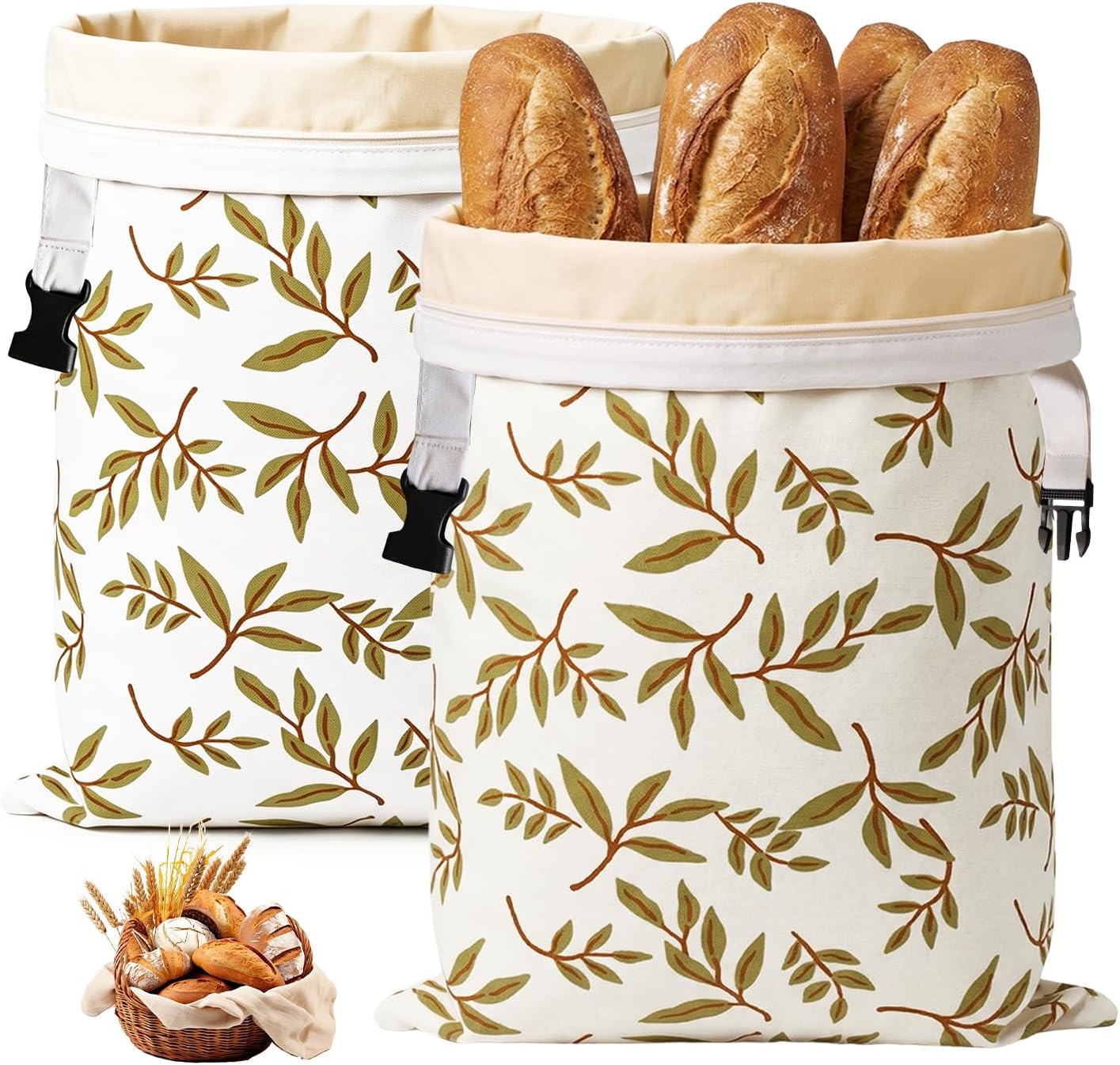 Food Storage Bags Xl - Reusable Beeswax Bread Bags for Sourdough,