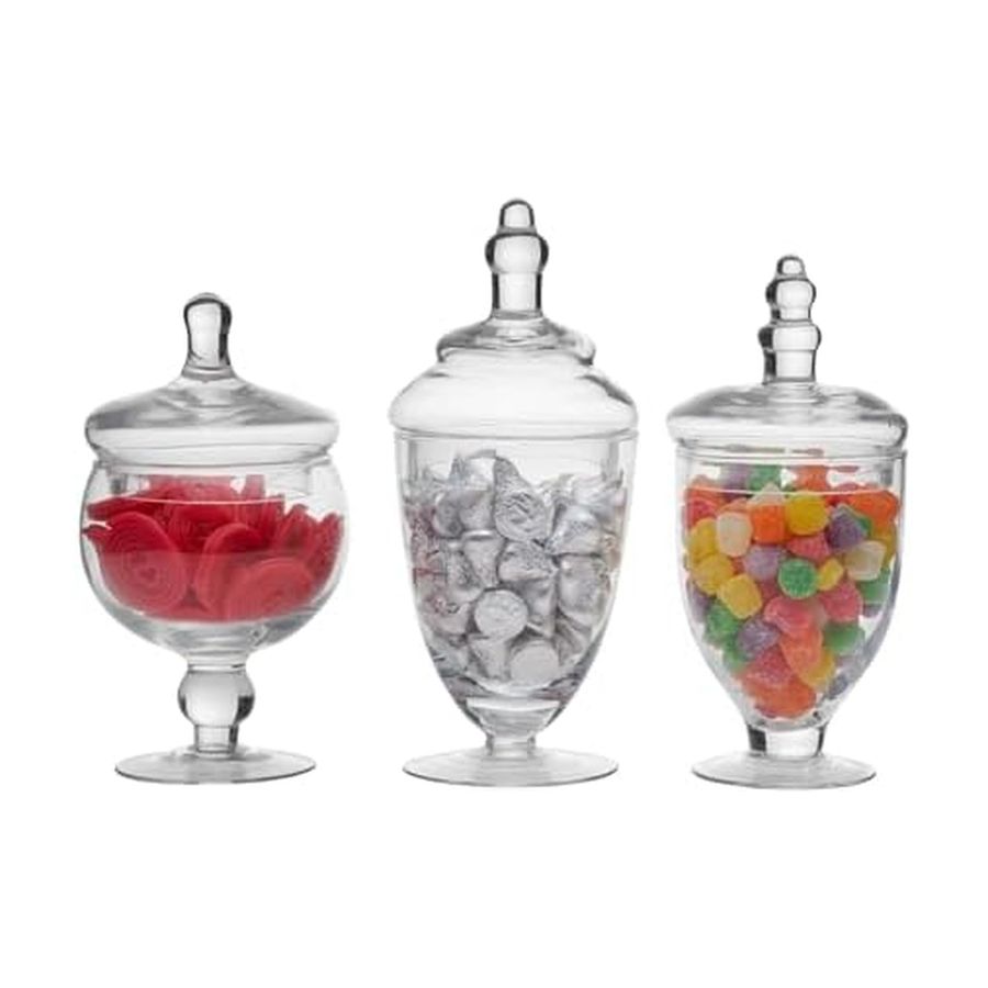 Food Storage Set Glass - Glass Apothecary Jars, Set of 3
