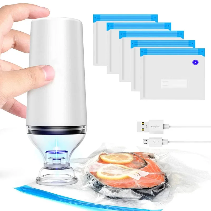 Food Storage Vacuum Pump - Reusable Vacuum Food Storage Zipper Bags