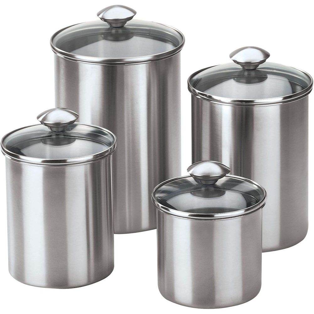 Food Storage Set Glass - 4-Piece Stainless Steel Food Storage Container