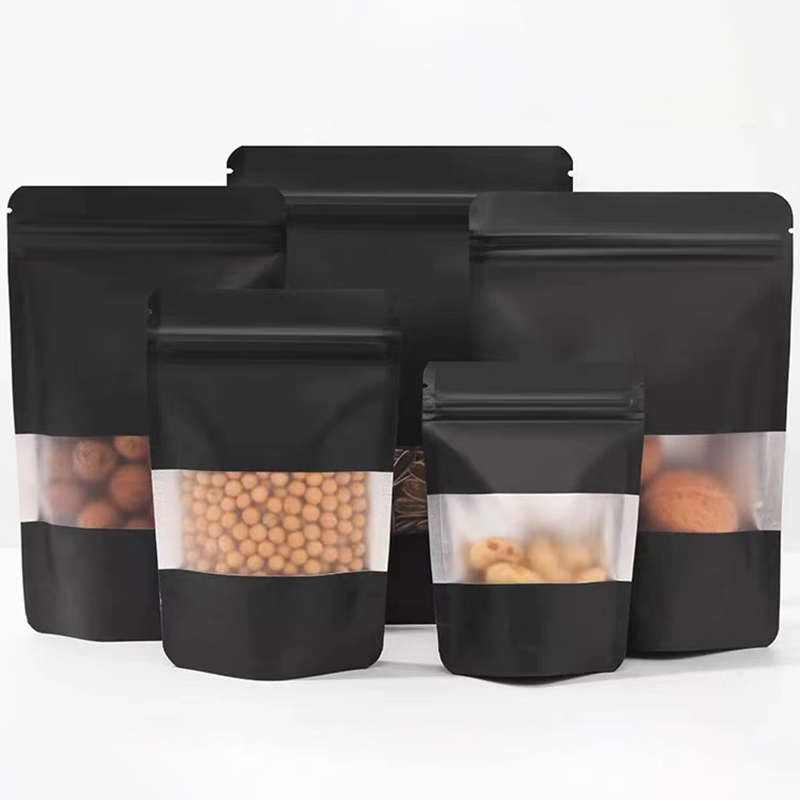 Ziploc Food Storage - 50pcs/100pcs Matt Black Stand Up Food