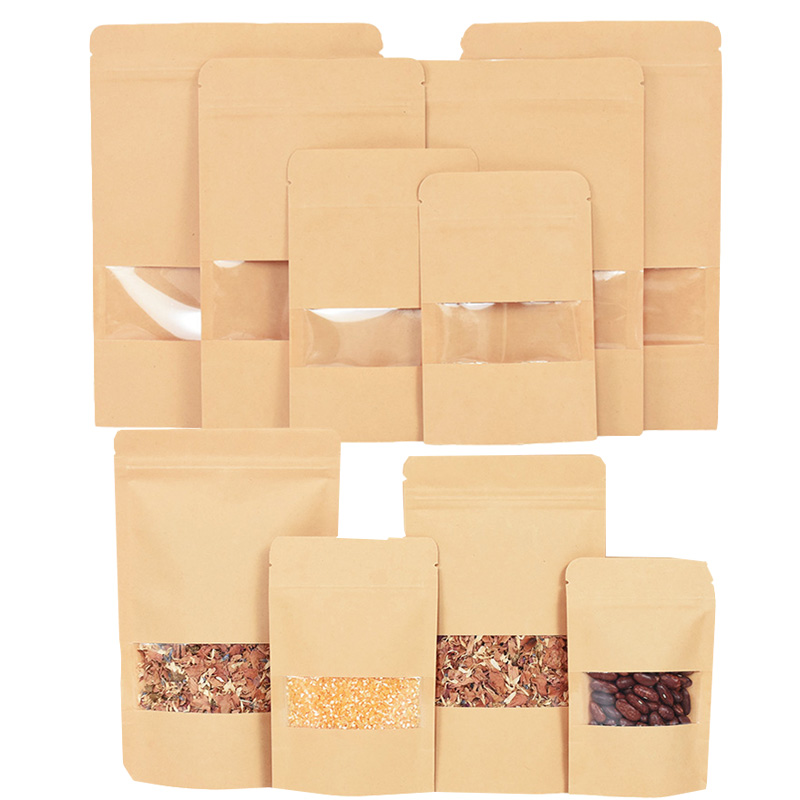 Ziploc Food Storage - 20/50pcs Kraft Paper Zip Lock Bags