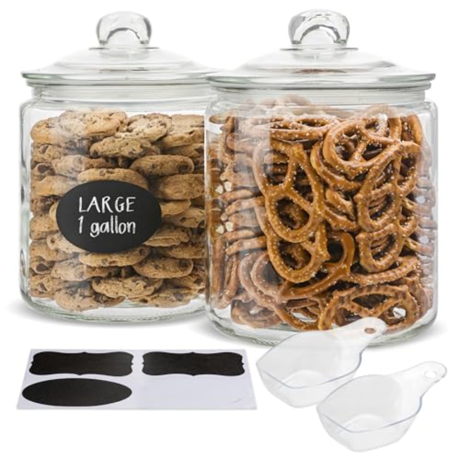 Food Storage Jar Glass - Glass Kitchen Jars Food and Cookie