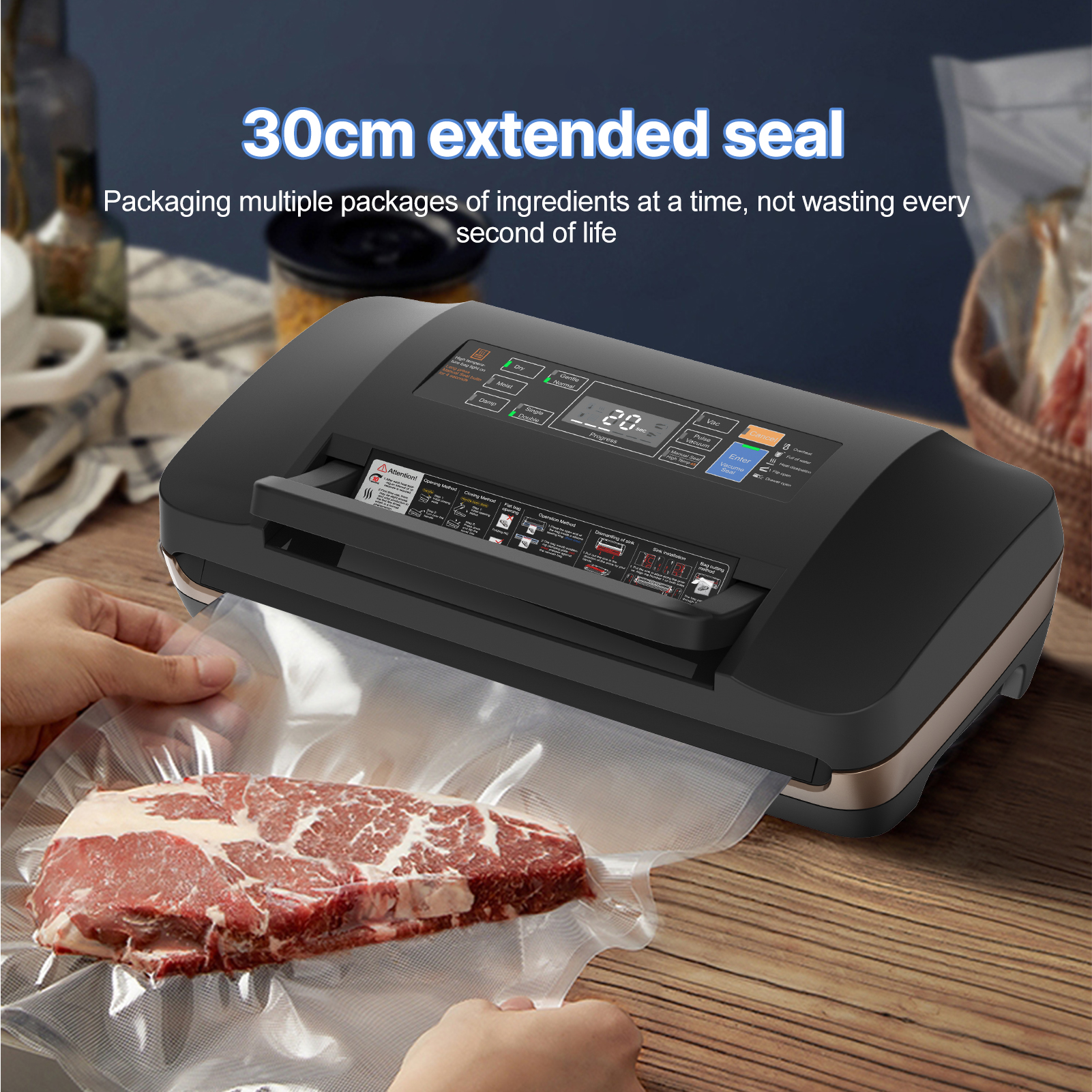 Food Storage Vacuum Pump - Food Vacuum Sealer Machine with Dry/Wet