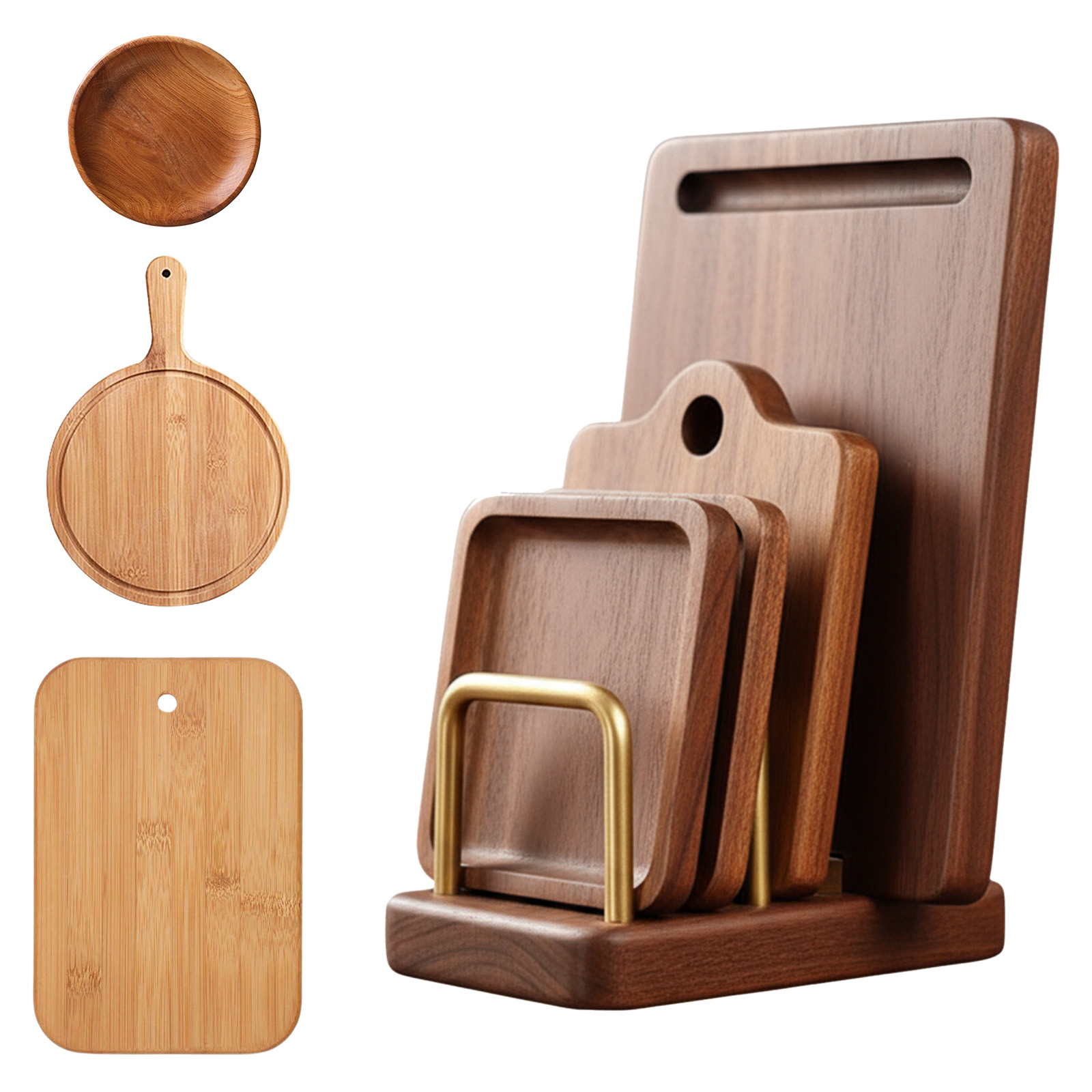 Food Storage And Organizer - Solid Wood Plate Rack Multi Layer