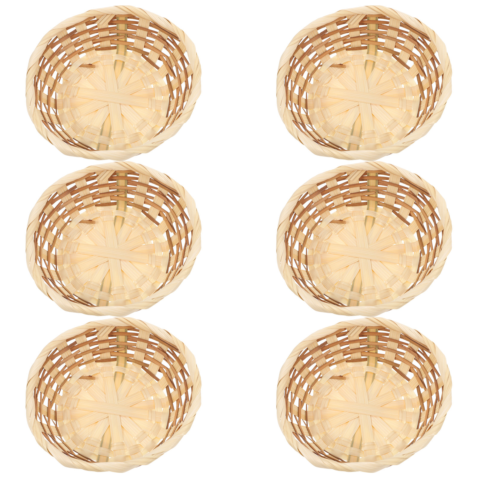 6Pcs Round Bamboo Bread Basket - Food Storage And Organizer recensie en prijs