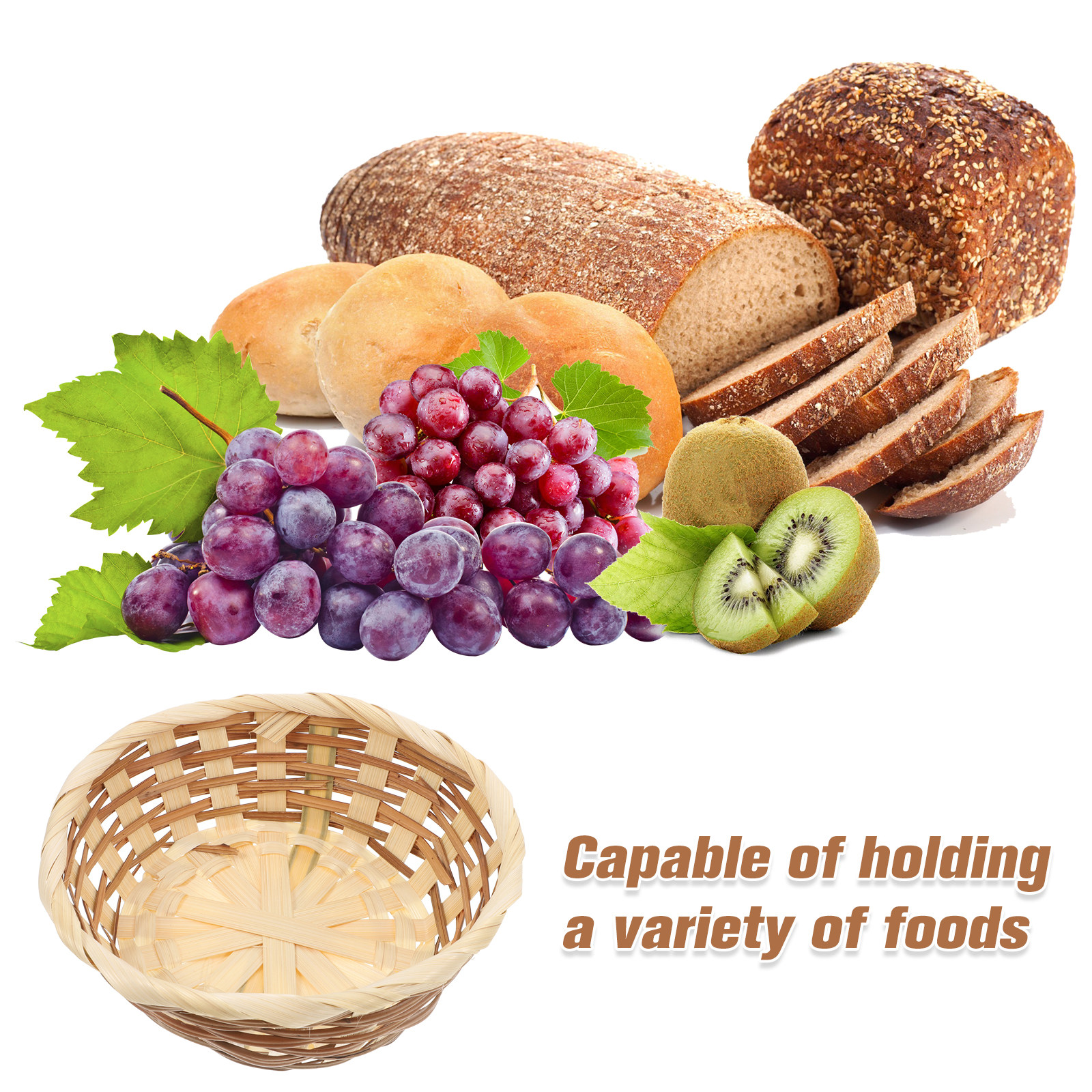 6Pcs Round Bamboo Bread Basket - Food Storage And Organizer recensie en prijs