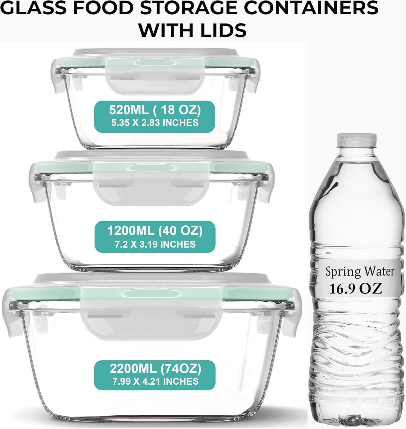 6 PC Square Glass Food Storage - Food Storage Set Glass recensie en prijs