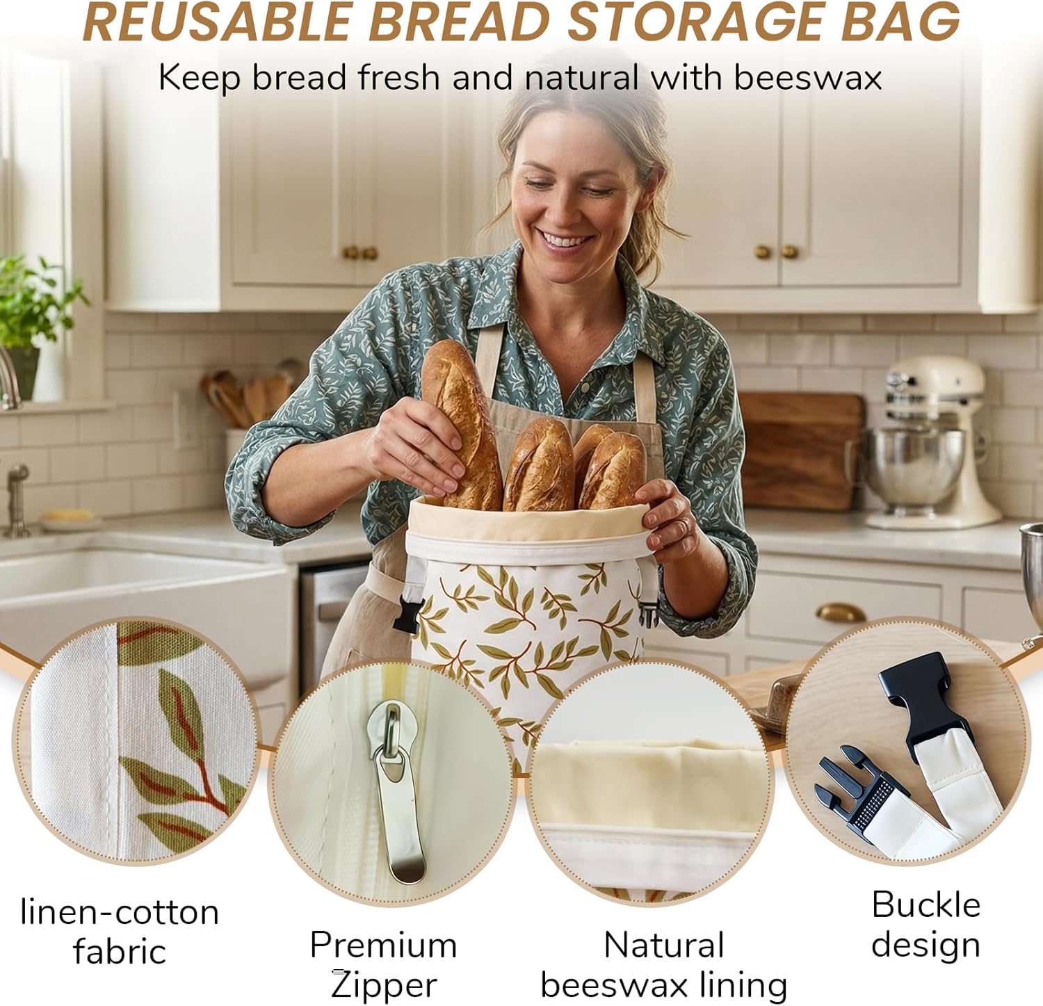 Reusable Beeswax Bread Bags fo - Food Storage Bags Xl recensie en prijs