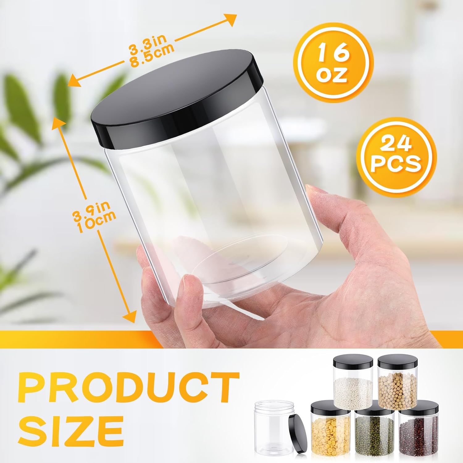 24 Pcs 16oz Plastic Jars with  - Food Storage Jar Glass recensie en prijs