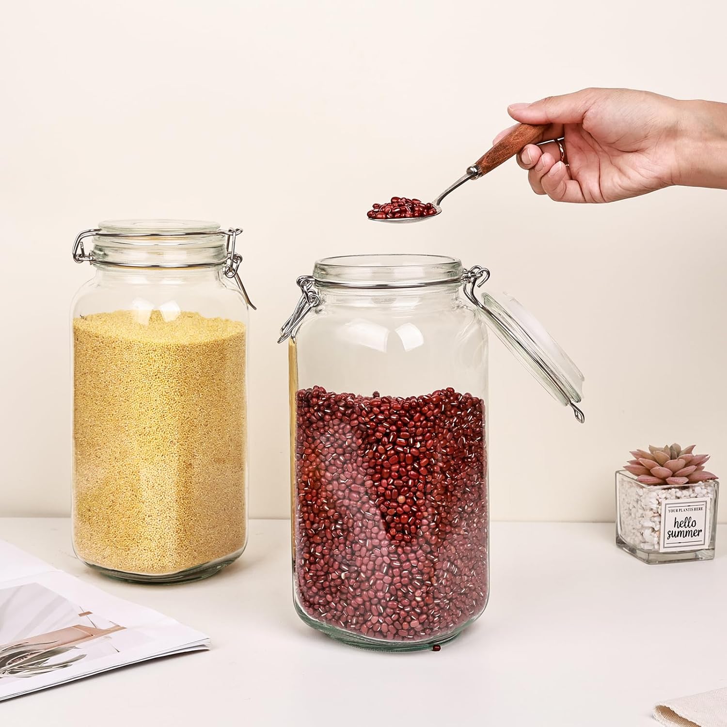 3 Pack 78oz    Glass Jars with - Food Storage Jar Glass recensie en prijs