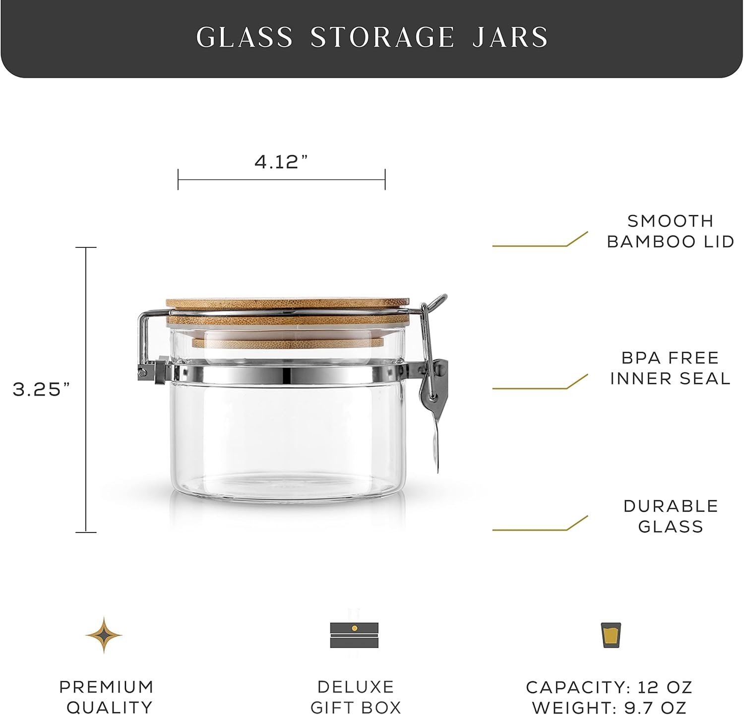 Glass Jars With Bamboo Lids (1 - Food Storage Set Glass recensie en prijs