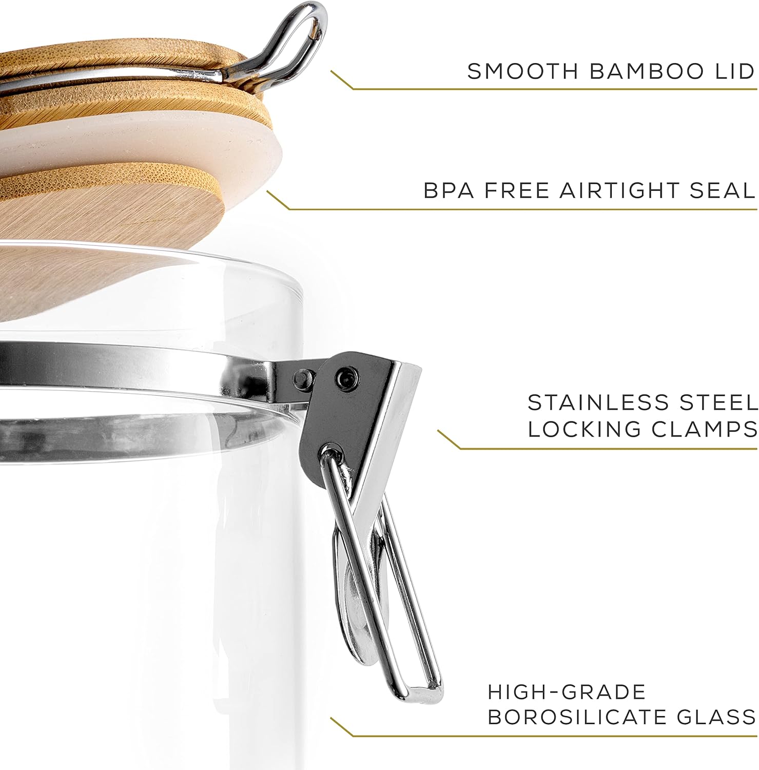 Glass Jars With Bamboo Lids (1 - Food Storage Set Glass recensie en prijs
