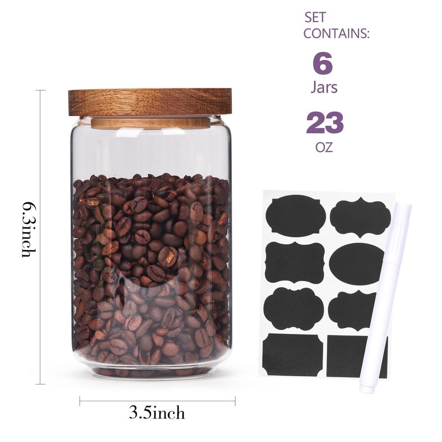 of 6 Glass Pantry Storage Jars - Food Storage Jar Glass recensie en prijs
