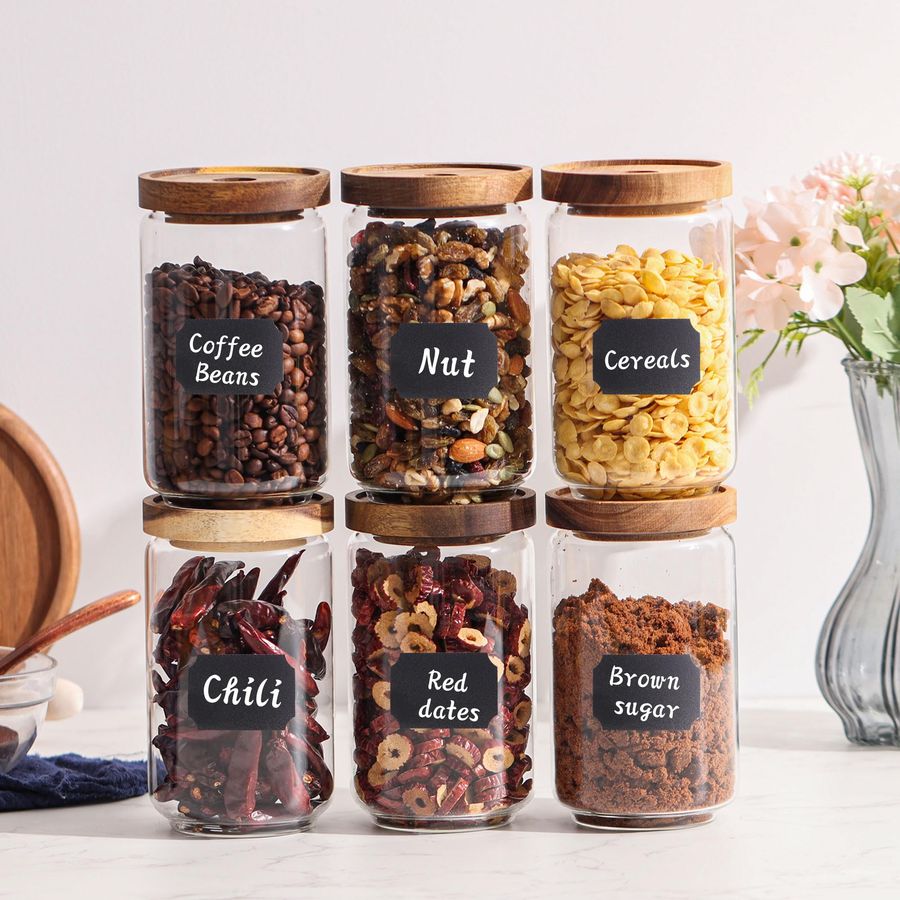 of 6 Glass Pantry Storage Jars - Food Storage Jar Glass recensie en prijs