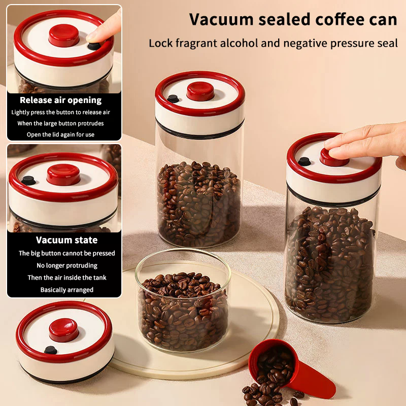 Coffee Beans Vacuum Sealed Tan - Food Storage Jar Glass recensie en prijs