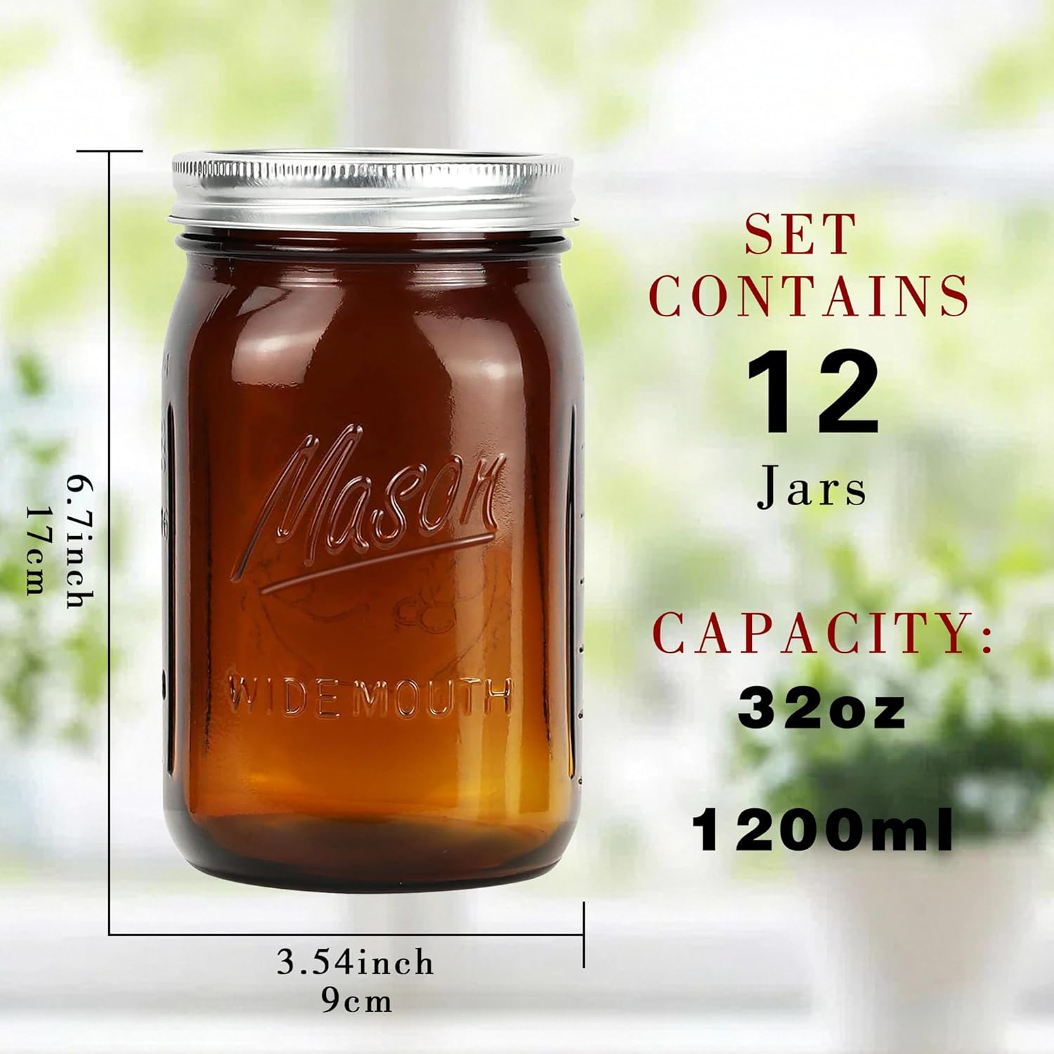 Amber Wide Mouth    Jars 32 oz - Food Storage Jar Glass recensie en prijs