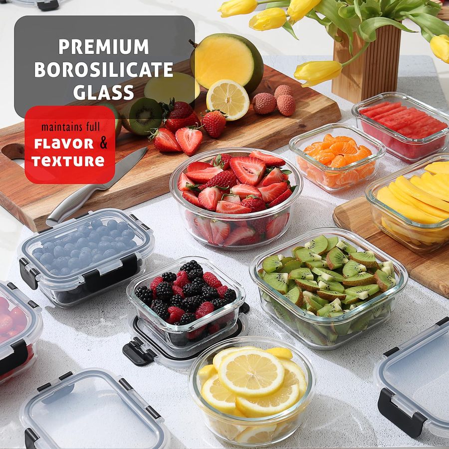 48pc Glass Storage Containers  - Food Storage Set Glass recensie en prijs