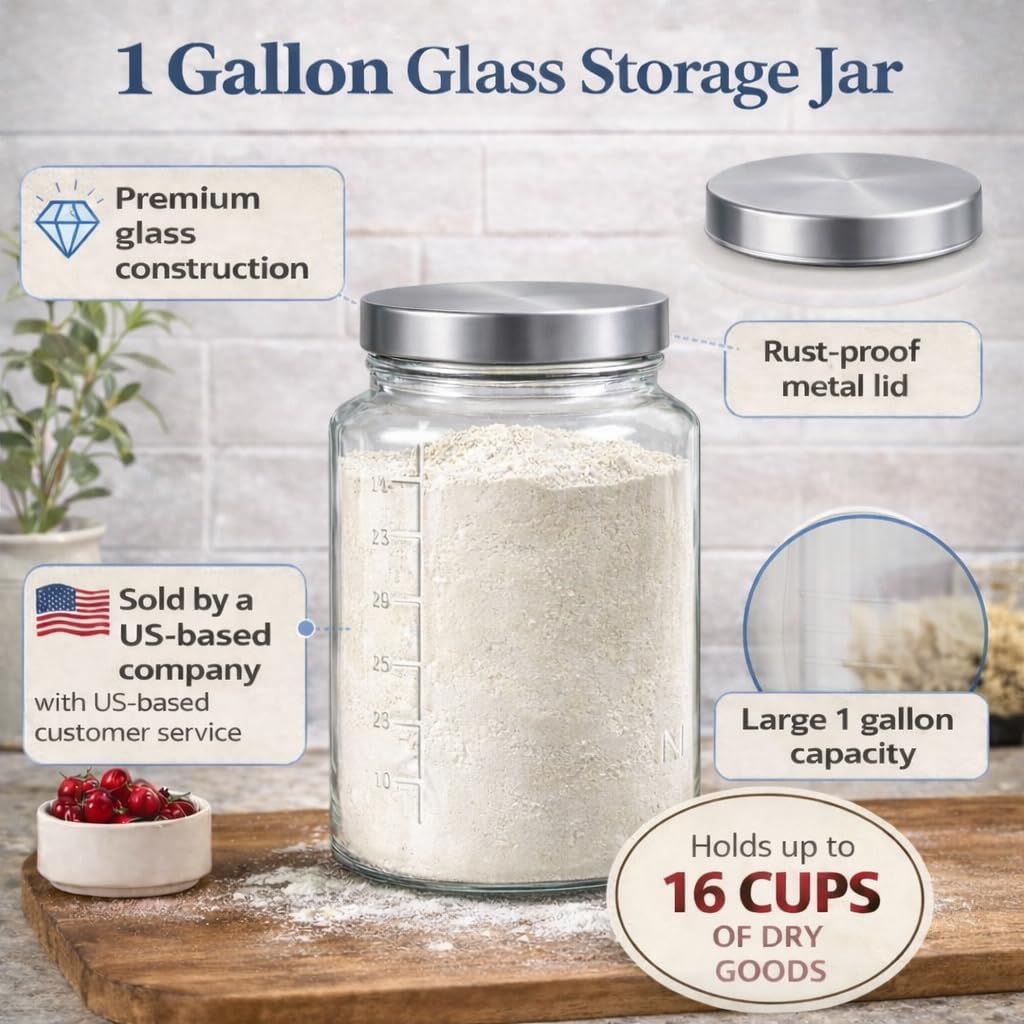 Extra Large    Jar - 1 Gallon  - Food Storage Jar Glass recensie en prijs