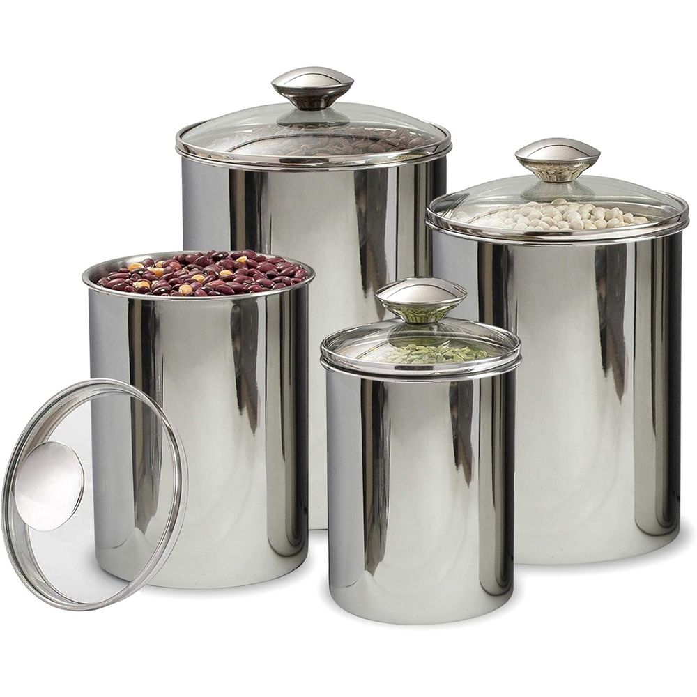 4-Piece Stainless Steel Food S - Food Storage Set Glass recensie en prijs