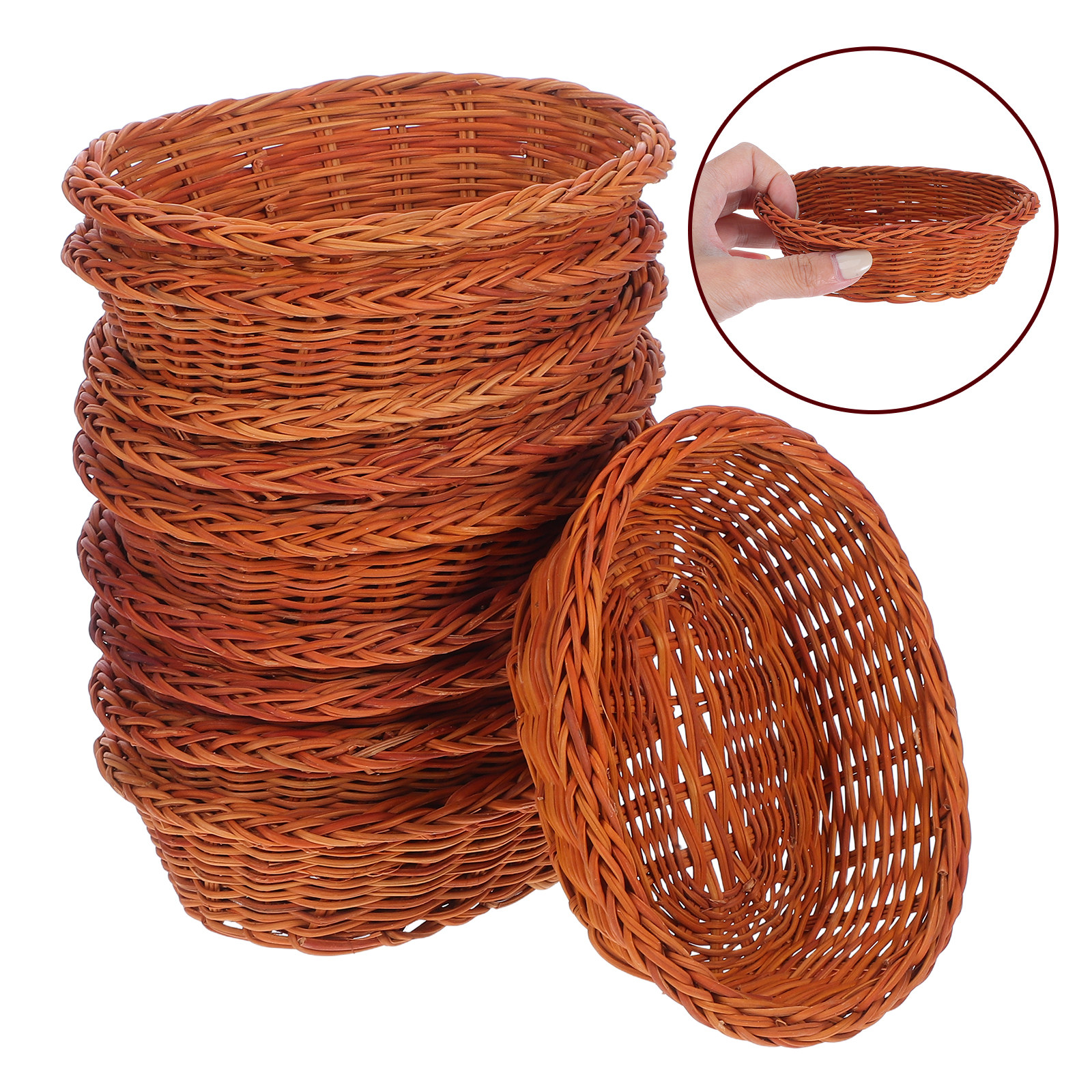 10Pcs Rattan Bread Basket Smal - Food Storage And Organizer recensie en prijs