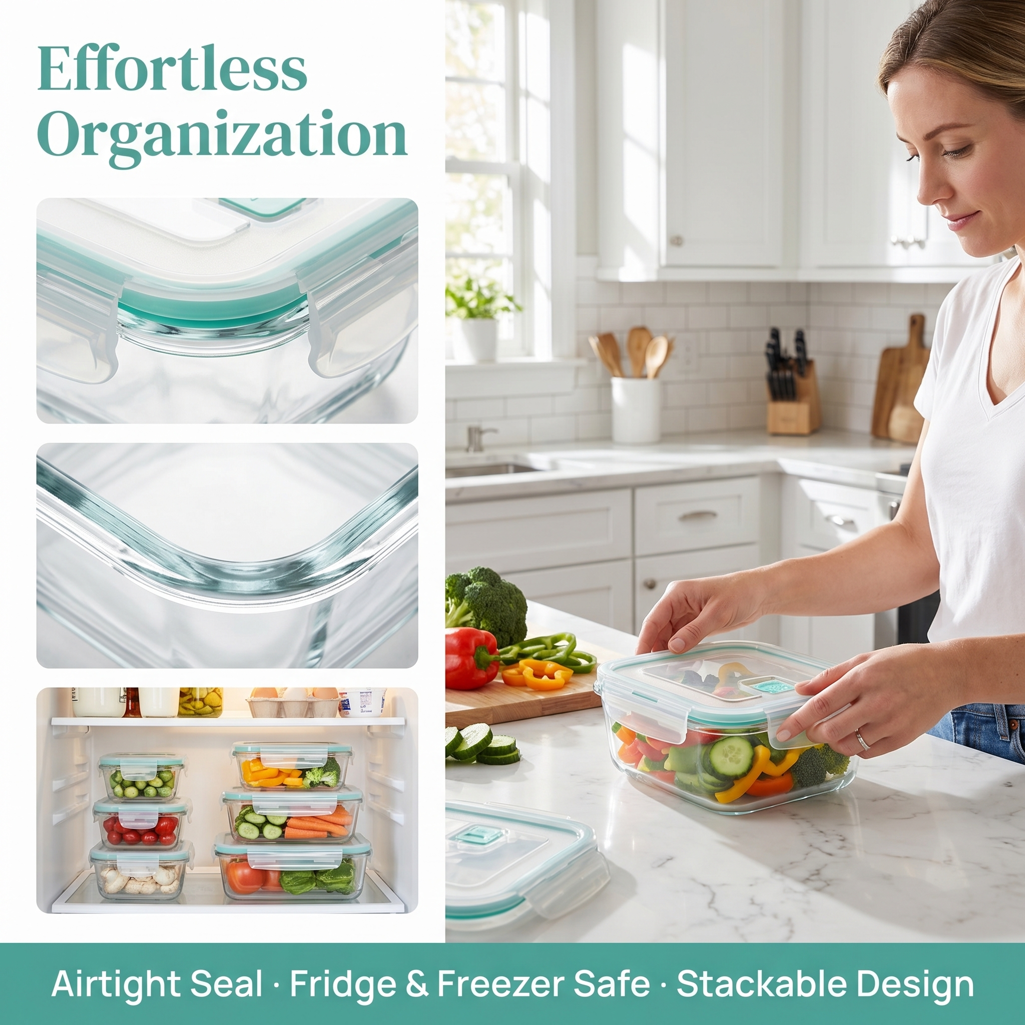 A set of 8 food storage contai - Food Storage Set Glass recensie en prijs