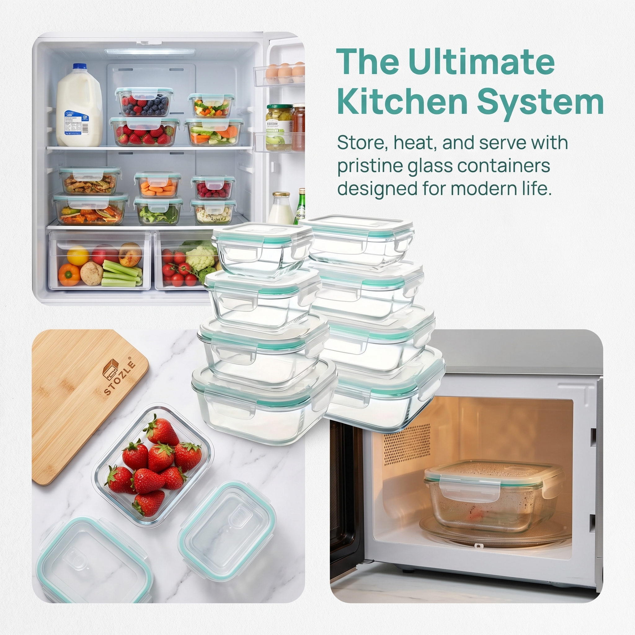 A set of 8 food storage contai - Food Storage Set Glass recensie en prijs