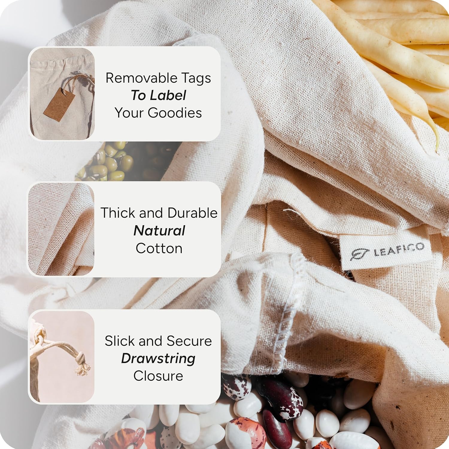 Muslin Cloth Bags with Drawstr - Food Storage Bags Xl recensie en prijs
