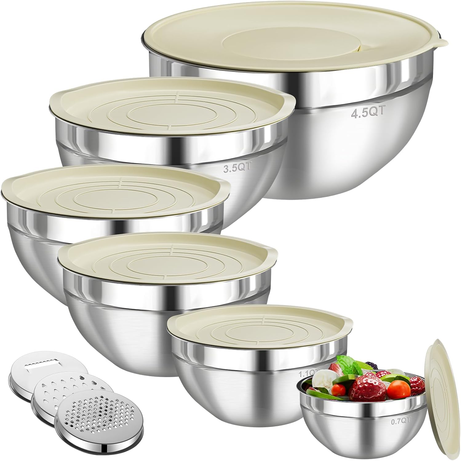 Mixing Bowls with Lids Set 6PC - Food Storage Large recensie en prijs
