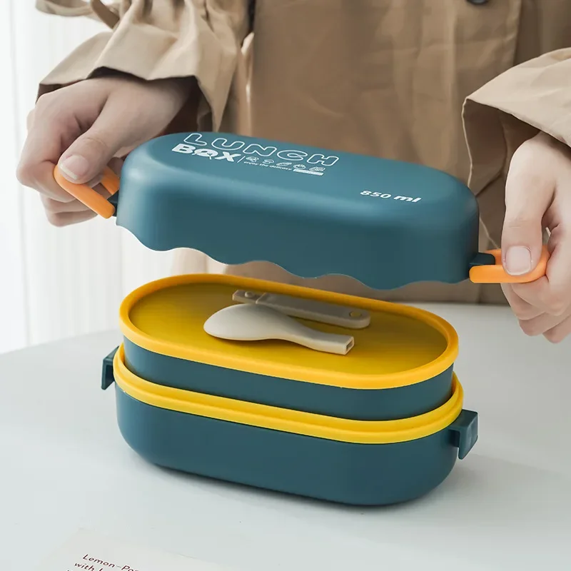 850ML Lunch Box Double-layer P - Food Storage With Scoop recensie en prijs