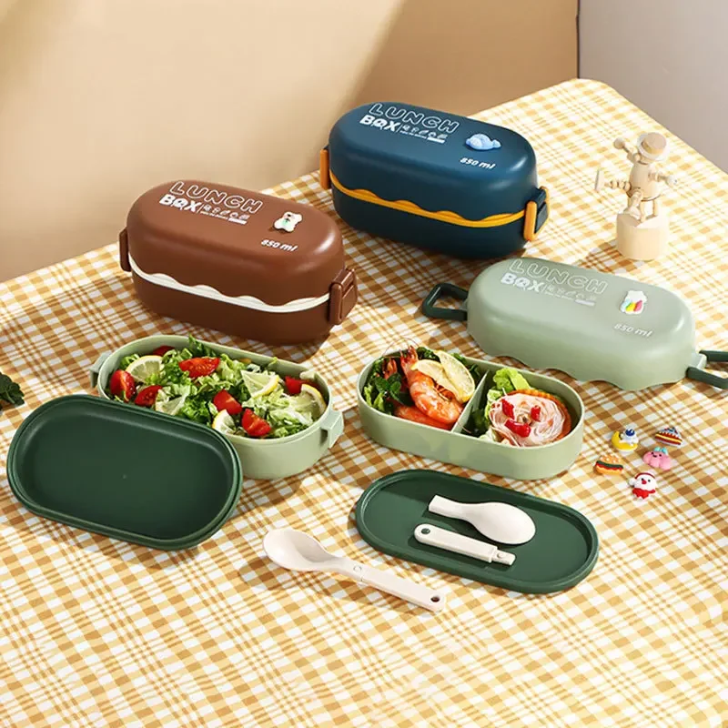 850ML Lunch Box Double-layer P - Food Storage With Scoop recensie en prijs
