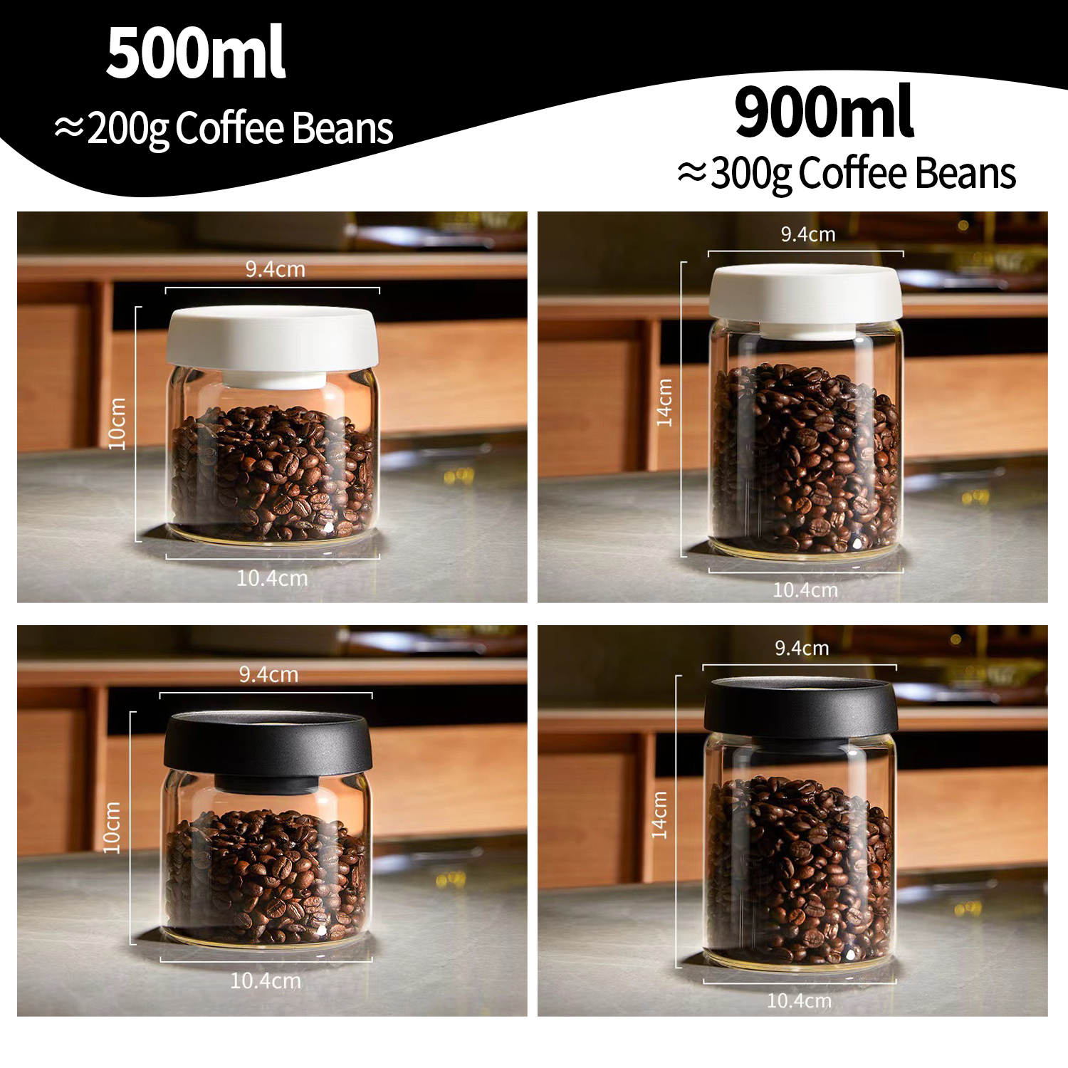 OANKR Vacuum Coffee Canister 5 - Food Storage Jar Glass recensie en prijs