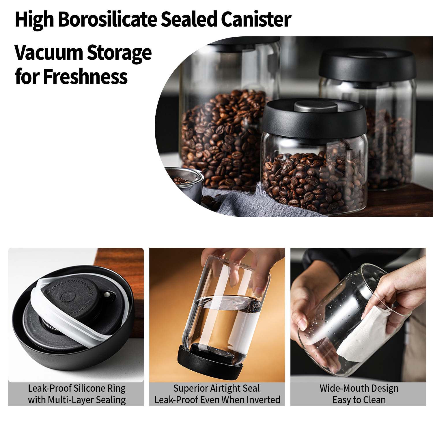 OANKR Vacuum Coffee Canister 5 - Food Storage Jar Glass recensie en prijs