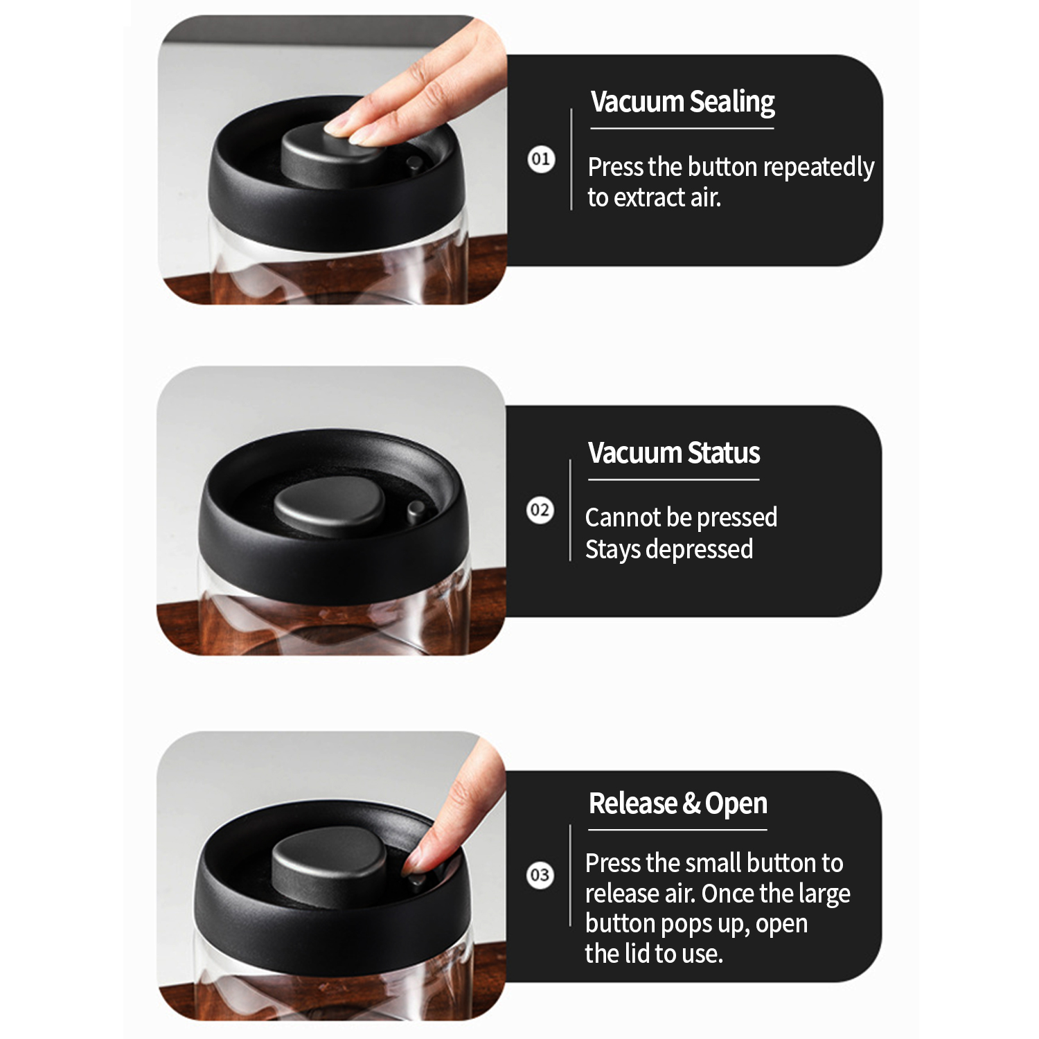 OANKR Vacuum Coffee Canister 5 - Food Storage Jar Glass recensie en prijs