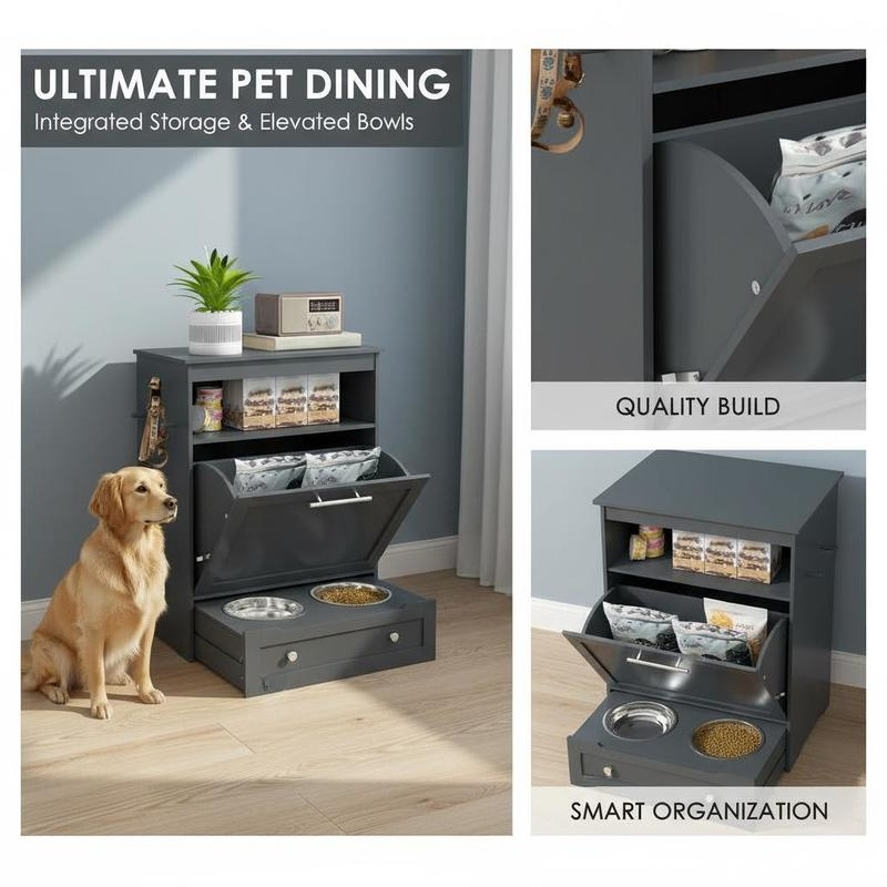 Pet Feeder Station Storage Cab - Food Storage Dog recensie en prijs
