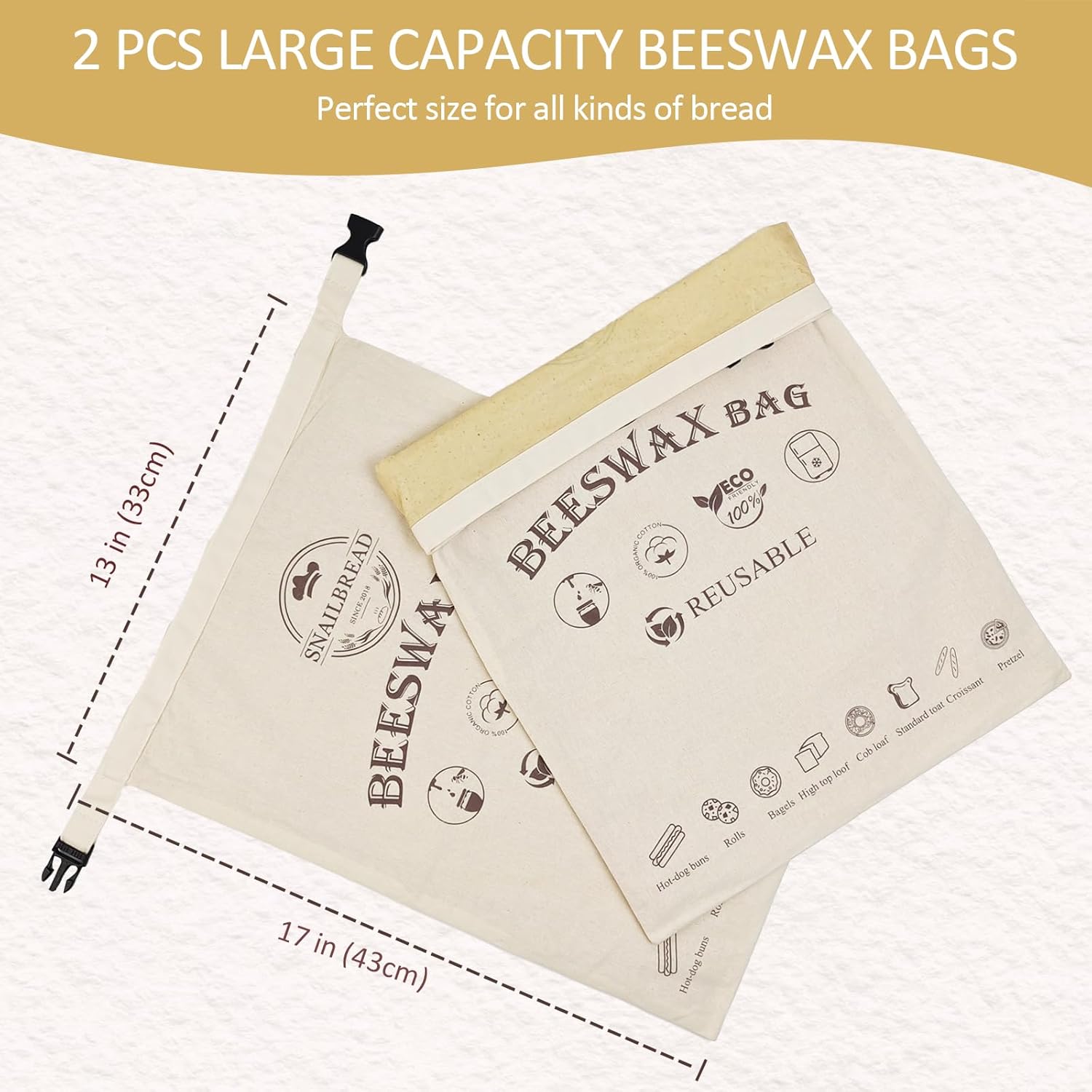 Reusable Beeswax Bread Bags fo - Food Storage Bags Xl recensie en prijs