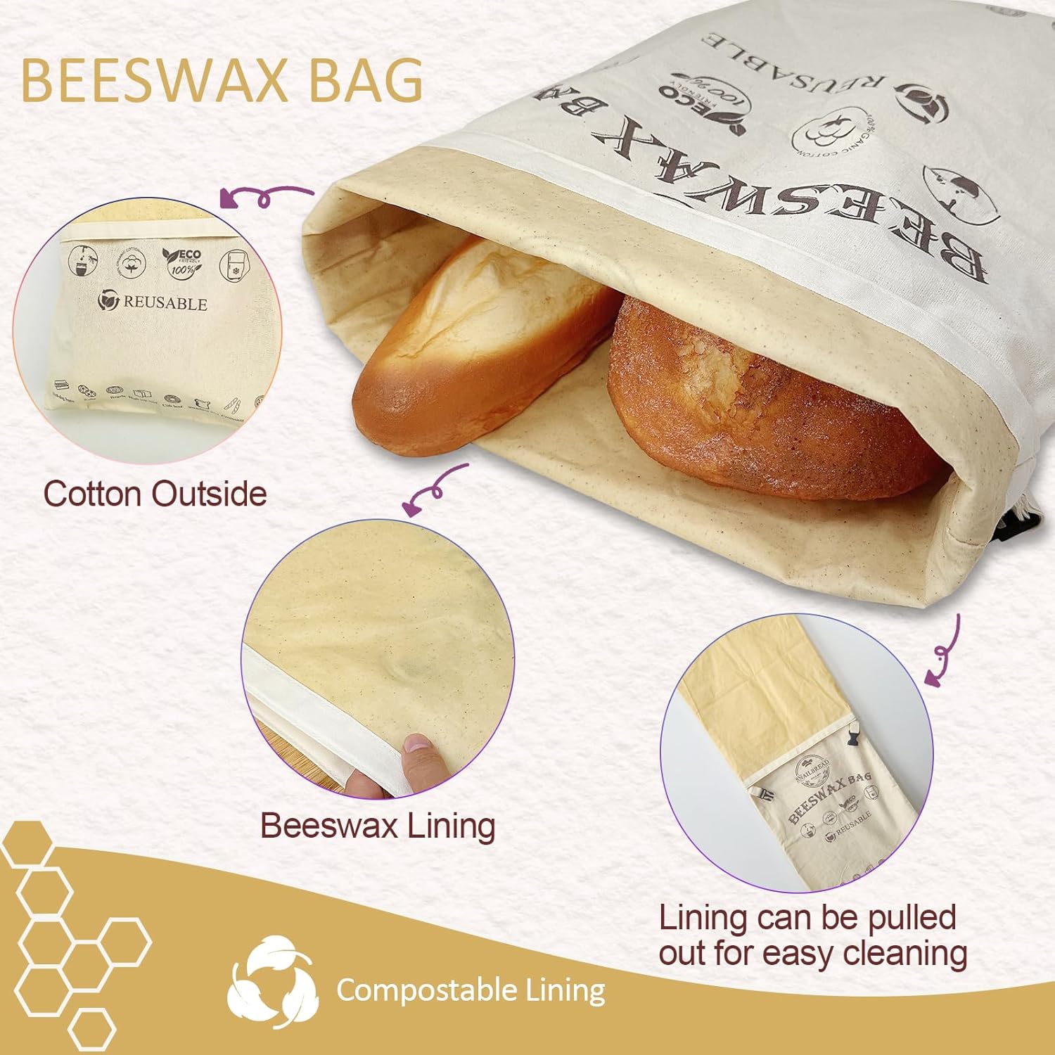 Reusable Beeswax Bread Bags fo - Food Storage Bags Xl recensie en prijs