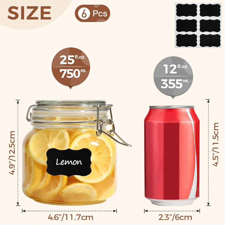 25oz Airtight Glass Canisters  - Food Storage Set Glass recensie en prijs