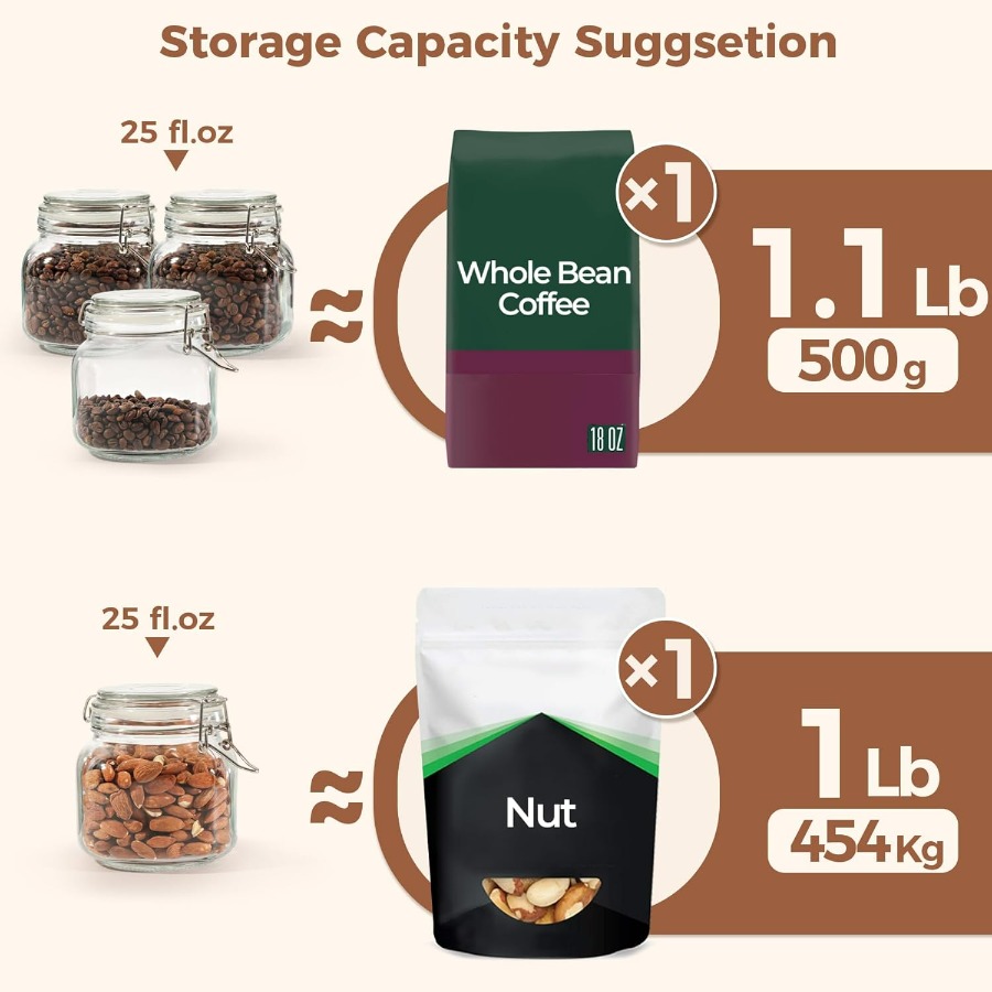 25oz Airtight Glass Canisters  - Food Storage Set Glass recensie en prijs