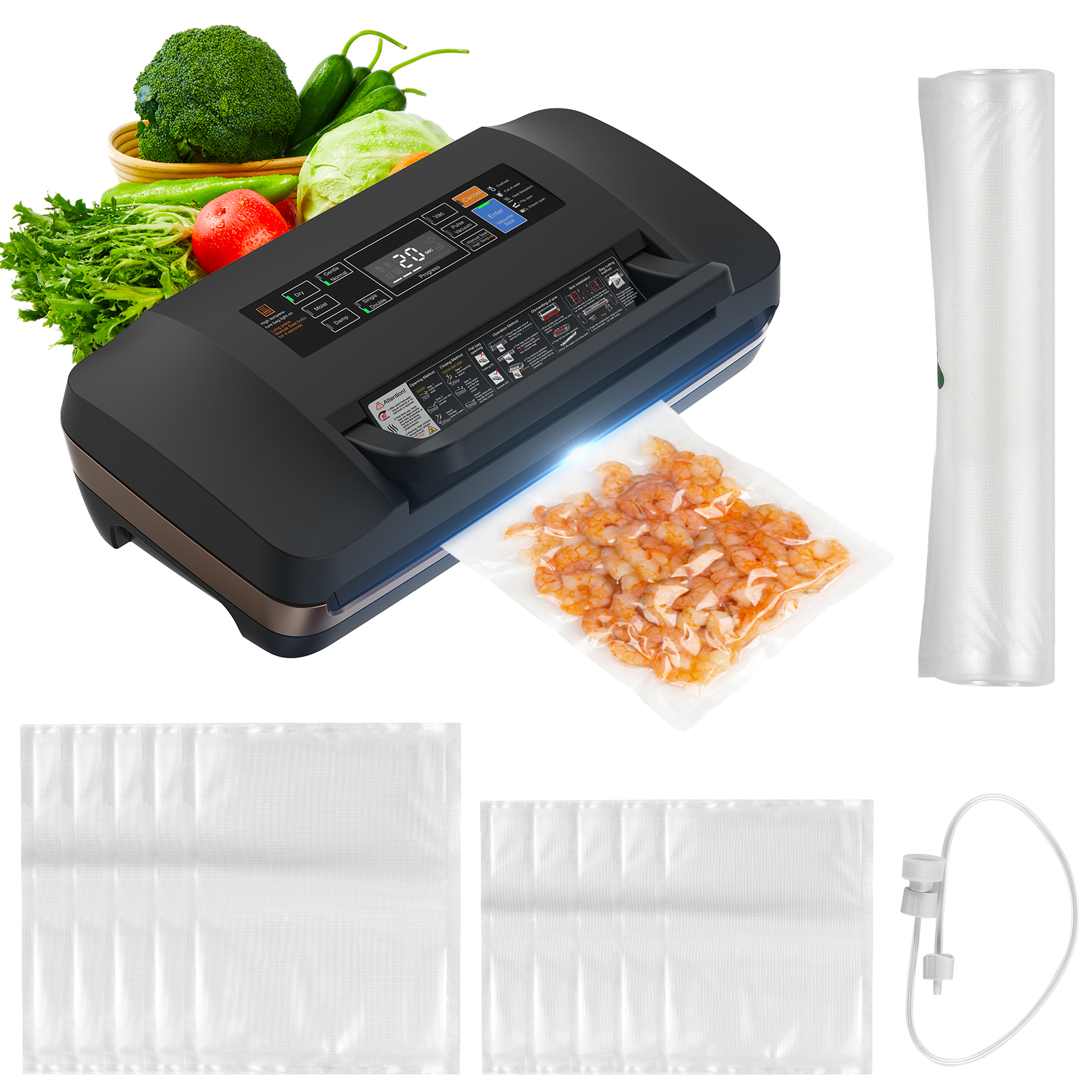 Food Vacuum Sealer Machine wit - Food Storage Vacuum Pump recensie en prijs