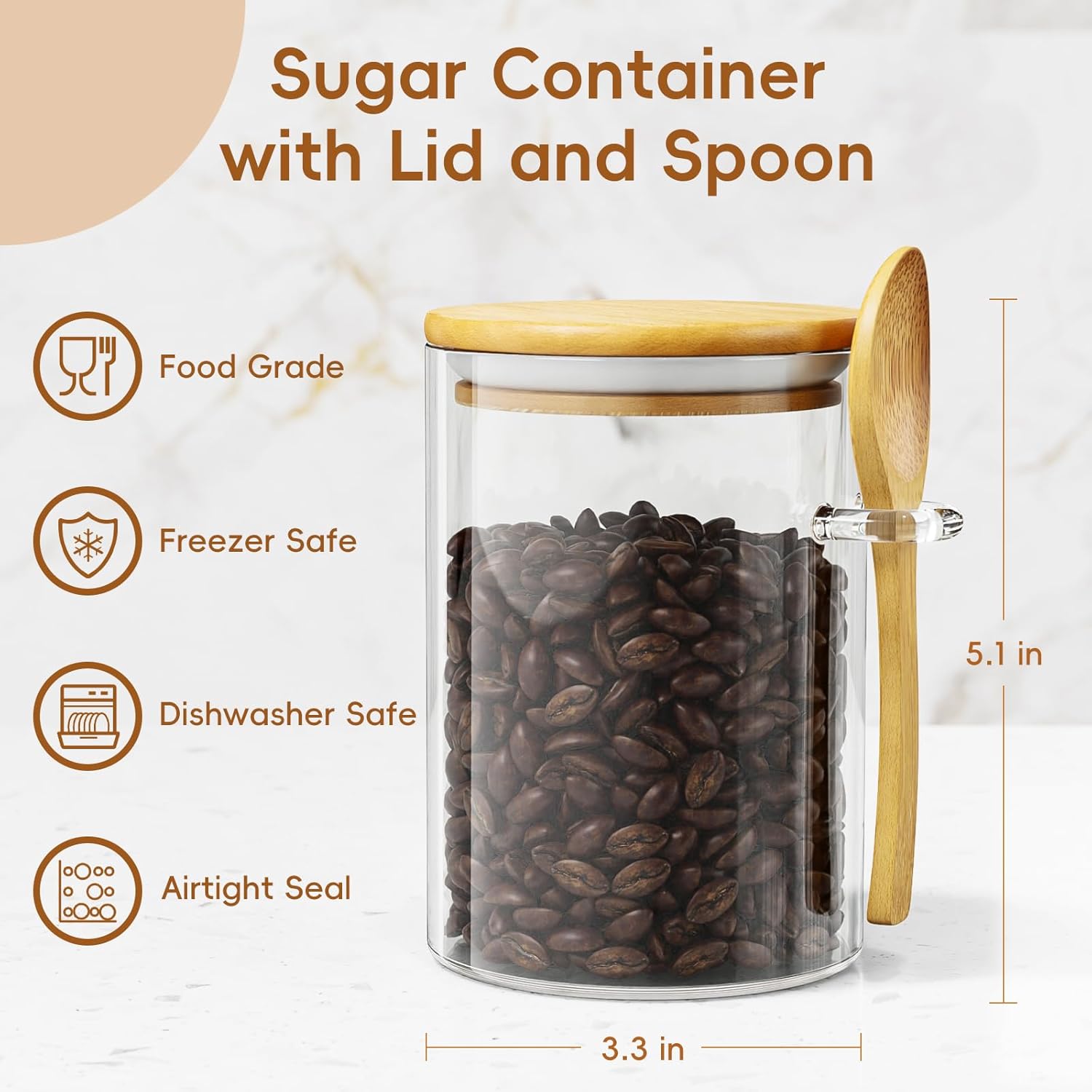 15oz Glass Jar with Bamboo Lid - Food Storage Jar Glass recensie en prijs