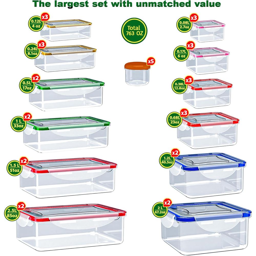 70 Pcs Large Food Storage Cont - Food Storage Large recensie en prijs